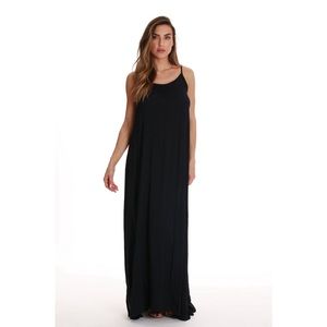 Black Maxi Dress- ruffled top size M
